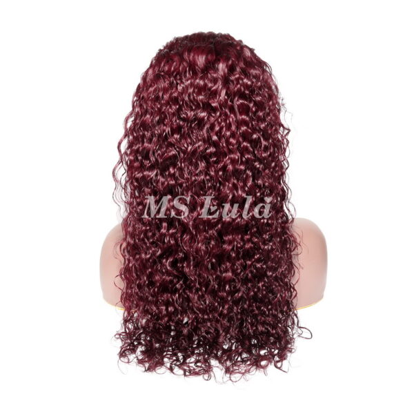Burgundy Color #99j Human Hair Water Wave 13X4 Lace Front Wigs - Image 7